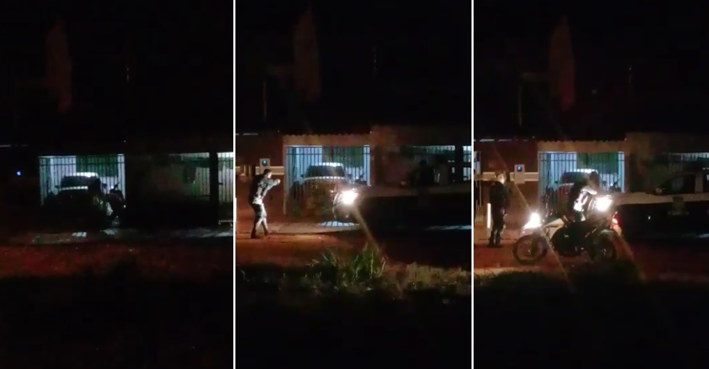 A&ccedil;&atilde;o foi filmada por vizinhos - Foto: Reprodu&ccedil;&atilde;o